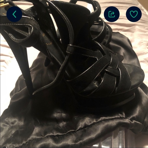 YSL Tribute platform sandal. Suede, sky high heel. - Picture 2 of 2